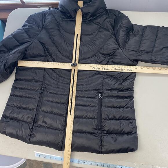 ANA Packable Premium Down Jacket Womens 1X Black Puffer Hide Away Hood Hooded - Picture 12 of 14